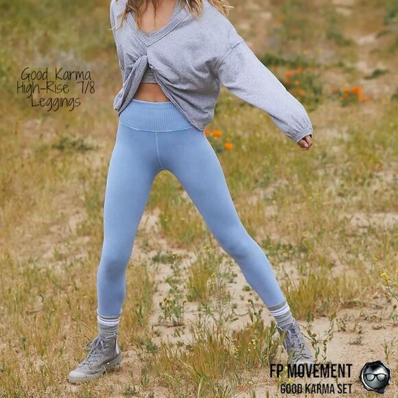 FP MOVEMENT GOOD KARMA SET: TIE DYED SQUARE NECK BRA + HIGH-RISE LEGGINGS M/L - Picture 9 of 13